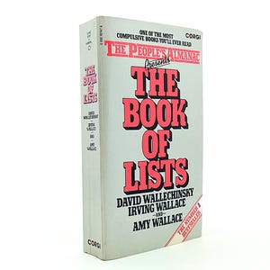 El Libro de las Listas - Edición de bolsillo de Corgi de 1981 - David Wallechinsky, Irving y Amy Wallace, Ilustrado