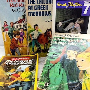 Enid Blyton books set vintage paperback books 5 children&#39;s adventure books 1968-1984 Armada & Knight Books illustrated paperback kids books
