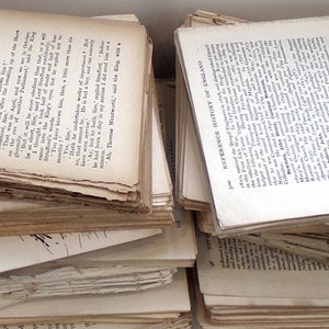 Aged book pages old book pages naturally aged paper craft gift antique book paper craft supplies scrapbooking paper ephemera recycled pages