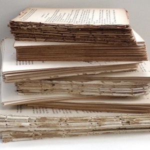 Aged book pages old book pages naturally aged paper craft gift antique book paper craft supplies scrapbooking paper ephemera recycled pages