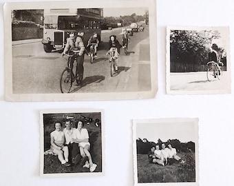 Fotografías de ciclismo británico de los años 40 y 50: autobuses londinenses, instantáneas de picnics al borde de la carretera.