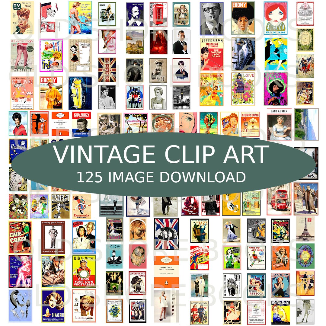 Vintage Clip Art Instant Download Scrapbook Clip Art Vintage ...