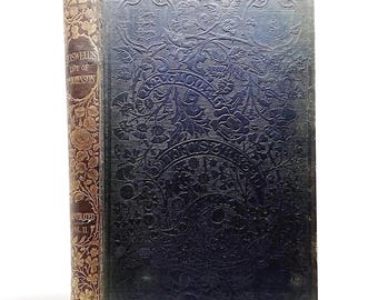 Vida de Samuel Johnson, 1851, por James Boswell, vol. 2, edición victoriana de tapa dura con detalles dorados.