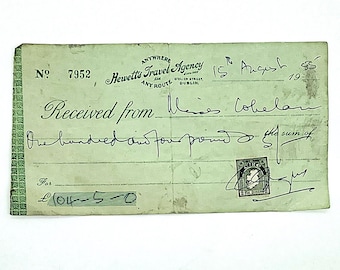 1955 Dublin Travel Receipt, Vintage Irish Ephemera with Éire Stamp