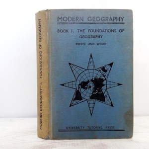 Moderne Geographie Buch 1 Foundations of Geographie von D Preece & H Wood Physische Geographie Vintage 1961 illustriertes Schullehrbuch und OS Karte