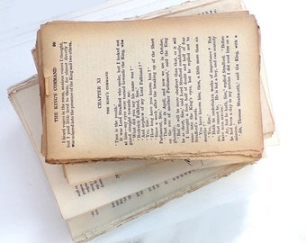 Antique Book Pages for Blackout Poetry - Aged Paper, Craft Supplies