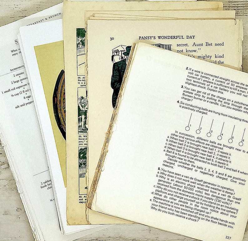 Antique Book Pages for Scrapbooking, Ephemera, and Paper Crafts image 10