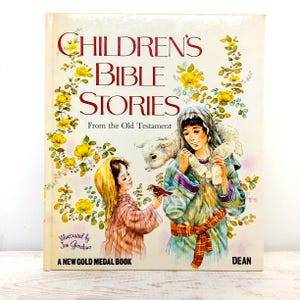 Children&#39;s Bible Stories from the Old Testament by R Hannon illustrated children&#39;s religious book kids bible story book New Gold Medal Book