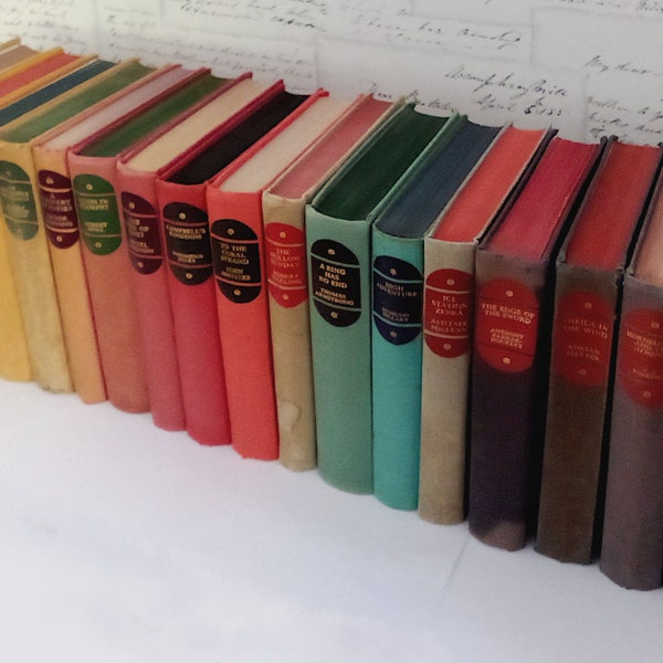 Instant library old books gift mid century books 1950s 60s vintage book set Companion Book Club rainbow books vintage instant home library *