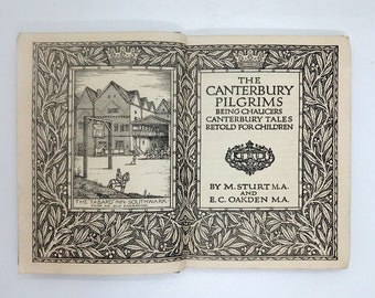 Die Canterbury Tales für Kinder nacherzählt, The Canterbury Pilgrims von Geoffrey Chaucer 1940 Vintage Buch illustriertes Taschenbuch # 1441