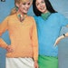 PDF knitting pattern 1960s classic woman's ladies sweater v neck long or short sleeve jumper top 32 to 42 inch bust instant download (38)