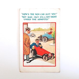 Vintage 1930 Bamforth Comic Postcard No. 3436 – "Tight Under Armpits" – Isle of Man Postmark