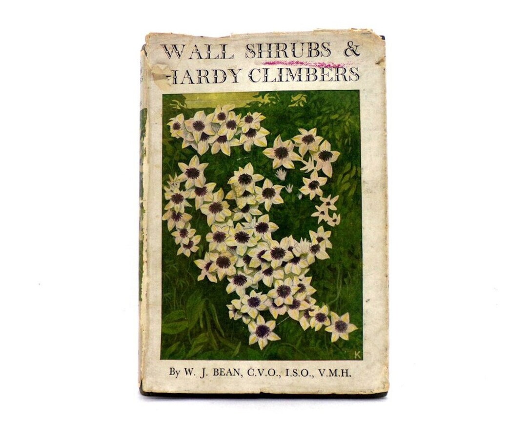 Wall Shrubs & Hardy Climbers by W J Bean 1951 Vintage Garden Book Gardening Manual Gardener Book