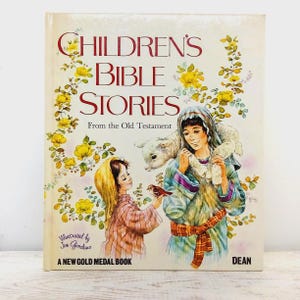Children’s Bible Stories from the Old Testament by R Hannon 1980 Illustrated Religious Book  New Gold Medal Vintage Kids Bible