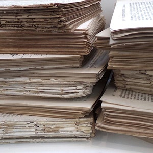 Aged book pages old book pages naturally aged paper craft gift antique book paper craft supplies scrapbooking paper ephemera recycled pages