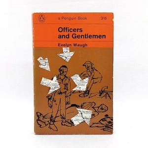 Officers and Gentlemen by Evelyn Waugh war fiction book vintage Penguin orange paperback book gift World War 2 fiction book satirising war