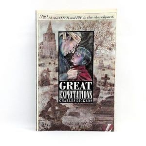 Great Expectations by Charles Dickens classic English literature vintage Dickens textbook with study notes Victorian fictional autobiography