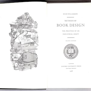 ヒュー・ウィリアムソン著『ブックデザインの方法』（オックスフォード大学、1966年、図版入りハードカバー）
