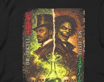 Dr Jekyll Mr Hyde T Shirt – Gothic Horror Graphic Tee, Classic Novel Monster Unisex Shirt