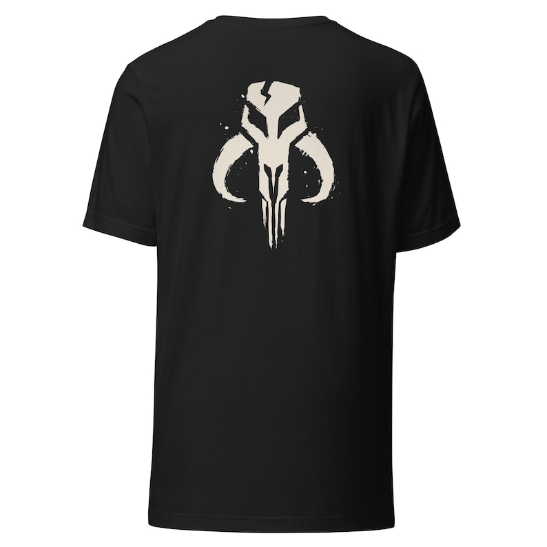 Mandalorian Mythosaur Skull T-Shirt, Aurebesh Star Wars Shirt, Minimalist Mandalorian Tee, Bounty Hunter Shirt, Sci Fi Graphic Tee