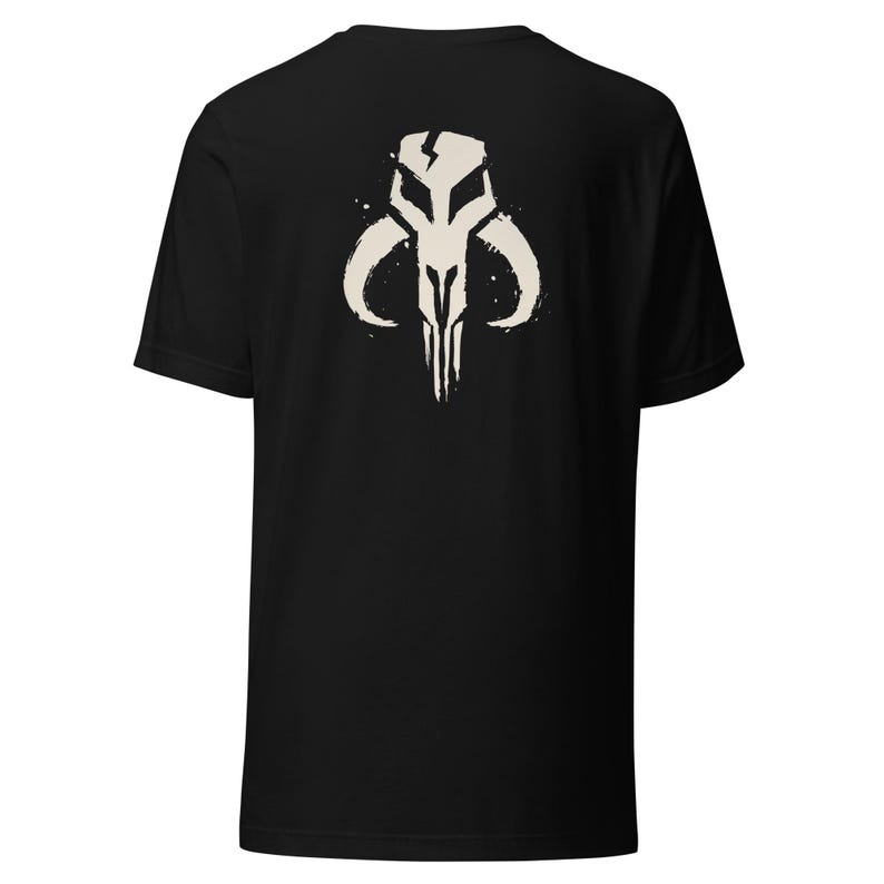 Mandalorian Mythosaur Skull T-Shirt, Aurebesh Star Wars Shirt, Minimalist Mandalorian Tee, Bounty Hunter Shirt, Sci Fi Graphic Tee