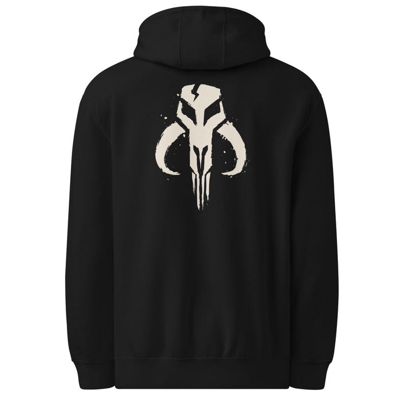 I Can Bring You In Warm or Cold Mythosaur Skull Hoodie, Aurebesh Sweatshirt, Mandalorian Inspired Streetwear, Sci-Fi Fan, Bone Ink Graphic