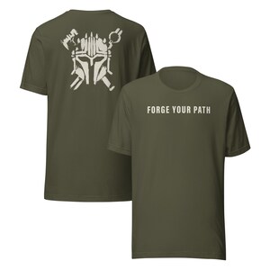 Forge Your Path Shirt, Armorer Inspired Mandalorian Tee, Warrior Craftsman T-Shirt, Sci Fi Blacksmith Shirt, Minimalist Space MandoApparel