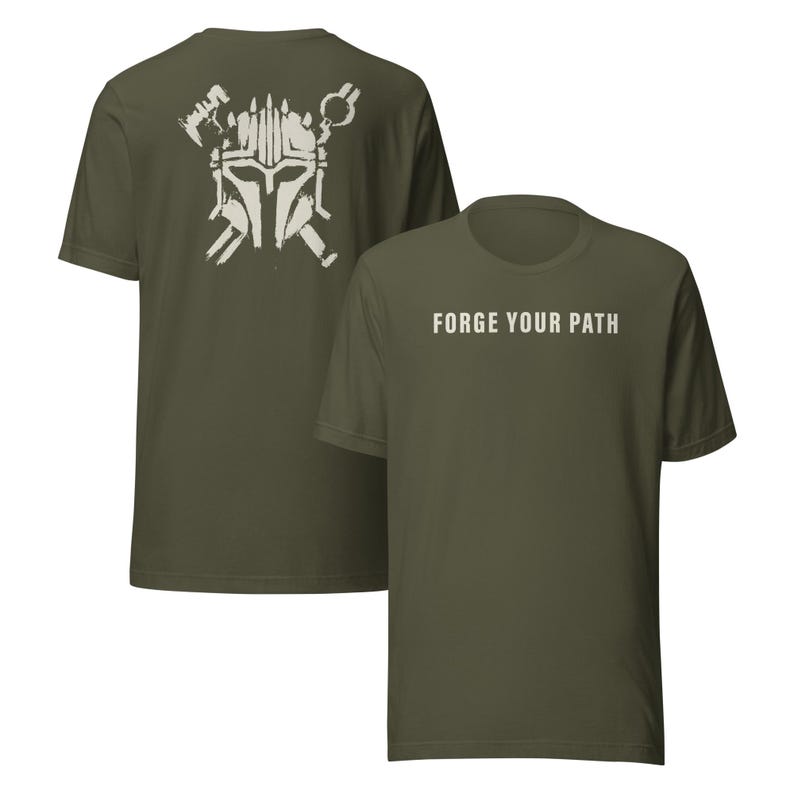 Forge Your Path Shirt, Armorer Inspired Mandalorian Tee, Warrior Craftsman T-Shirt, Sci Fi Blacksmith Shirt, Minimalist Space MandoApparel