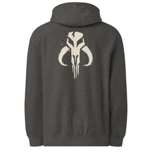 I Can Bring You In Warm or Cold Mythosaur Skull Hoodie, Aurebesh Sweatshirt, Mandalorian Inspired Streetwear, Sci-Fi Fan, Bone Ink Graphic