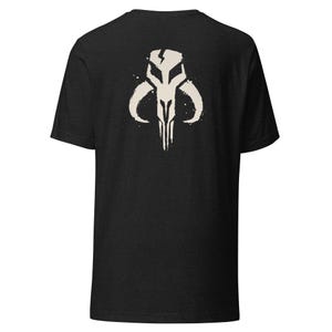 Mandalorian Mythosaur Skull T-Shirt, Aurebesh Star Wars Shirt, Minimalist Mandalorian Tee, Bounty Hunter Shirt, Sci Fi Graphic Tee