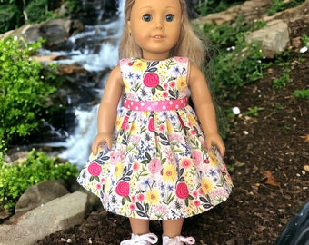 Summer 18 Inch Doll Dress Fits American Doll sizes 18 inch Doll clothes Doll Dress