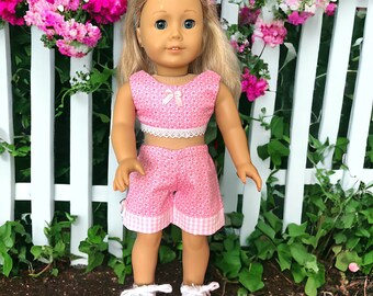 Top & Shorts, doll clothes, doll dress, 18 inch doll clothes, American Girl doll, our generation doll