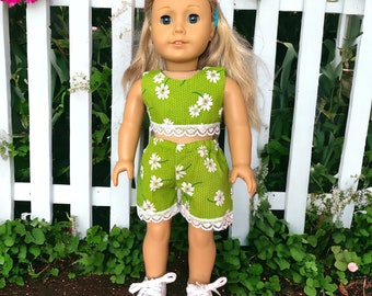 Top & Shorts, doll clothes, doll dress, 18 inch doll clothes, American Girl doll, our generation doll