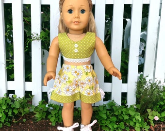 Top & Shorts, doll clothes, doll dress, 18 inch doll clothes, American Girl doll, our generation doll