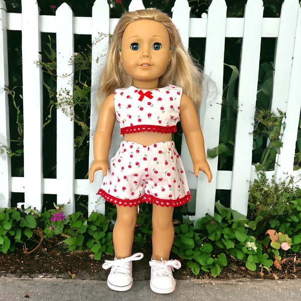 Top & Shorts set, doll clothes, doll dress, 18 inch doll clothes, American Girl doll, our generation doll