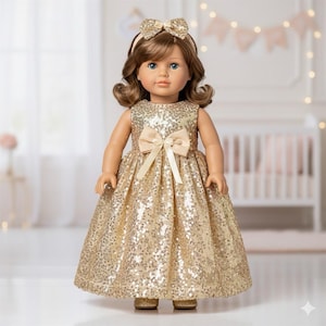 Gold Sequin American Girl Doll Dress - Etsy