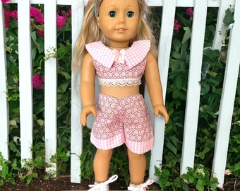 Top & Shorts, doll clothes, doll dress, 18 inch doll clothes, American Girl doll, our generation doll