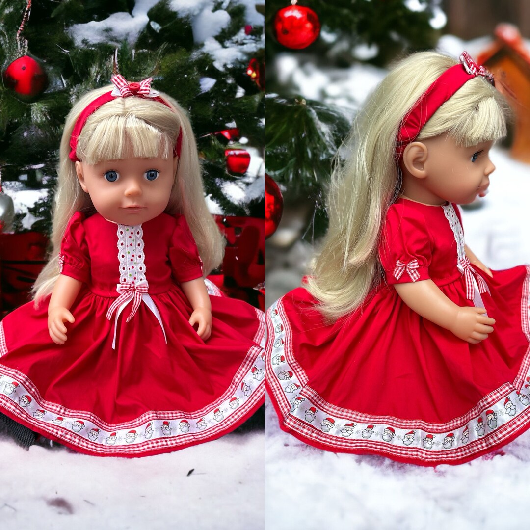 Christmas Doll Dress Handmade 43 Cm Doll Christmas Dress 18 Etsy UK