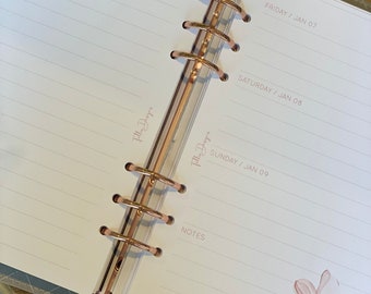 2024 Weekly A5 Watercolour Floral | Weekly Planner Inserts A5 | PRINTED WO2P |Plus Monthly Planner | suits Kikki K, Filofax and more.