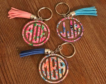 monogrammed keychain etsy