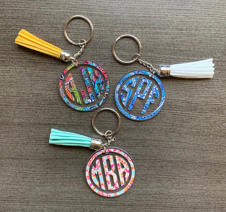 Monogram Keychain/monogram Keychains/bridesmaid Gift/gift for Etsy