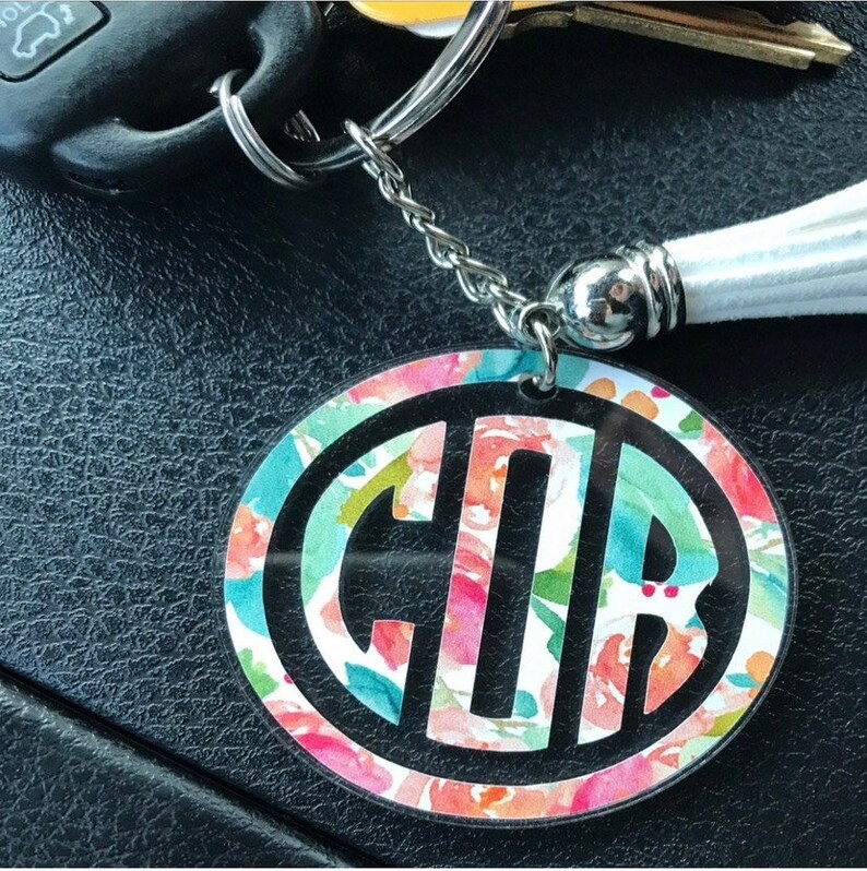 Monogram Keychain/monogram Keychains/bridesmaid Gift/gift for Etsy
