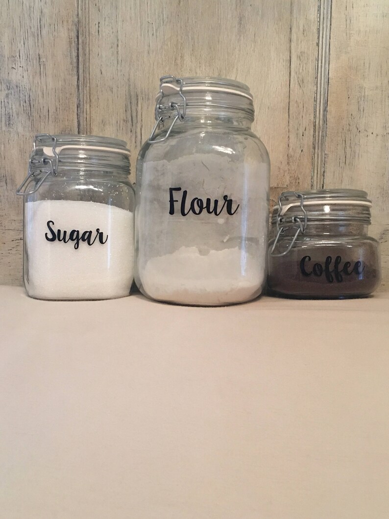 Kitchen Canisters Canister Decals Decal Pantry Labels Container Jar Label