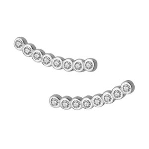Sterling Silver Dot Ear Climbers: Geometric Circle Ear Sweeps, Minimalist Ear Crawlers for a Sleek Look