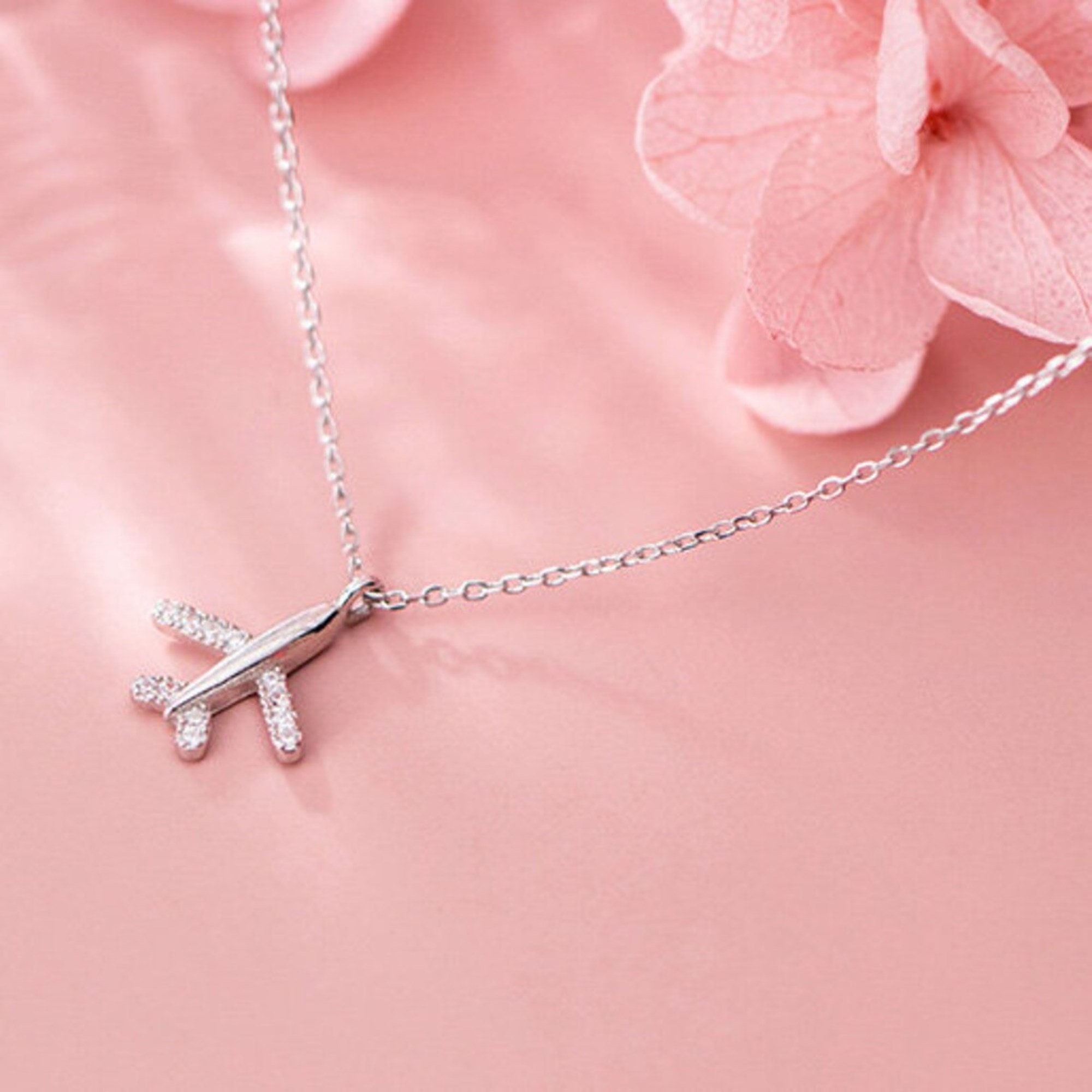 Paper Plane Necklace Pure 925 Sterling Silver Handmade Charm