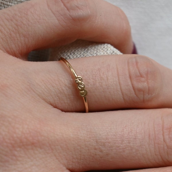 DU & ICH Solid Gold Ring, Initialen, Geburt Mutter