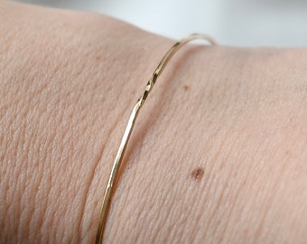 CHANGE Slim bracelet, bangle, solid gold, real gold