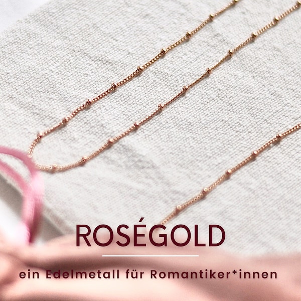 Rosegoldfilled Dots Kette Perlen