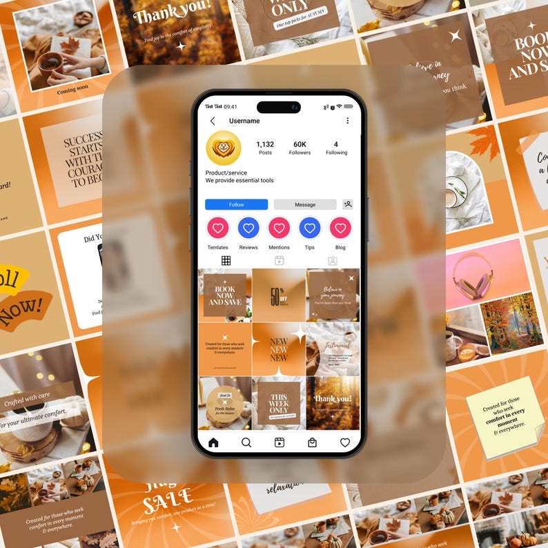 Autumn Instagram Templates, Fall Post Templates Canva, Autumn Social ...