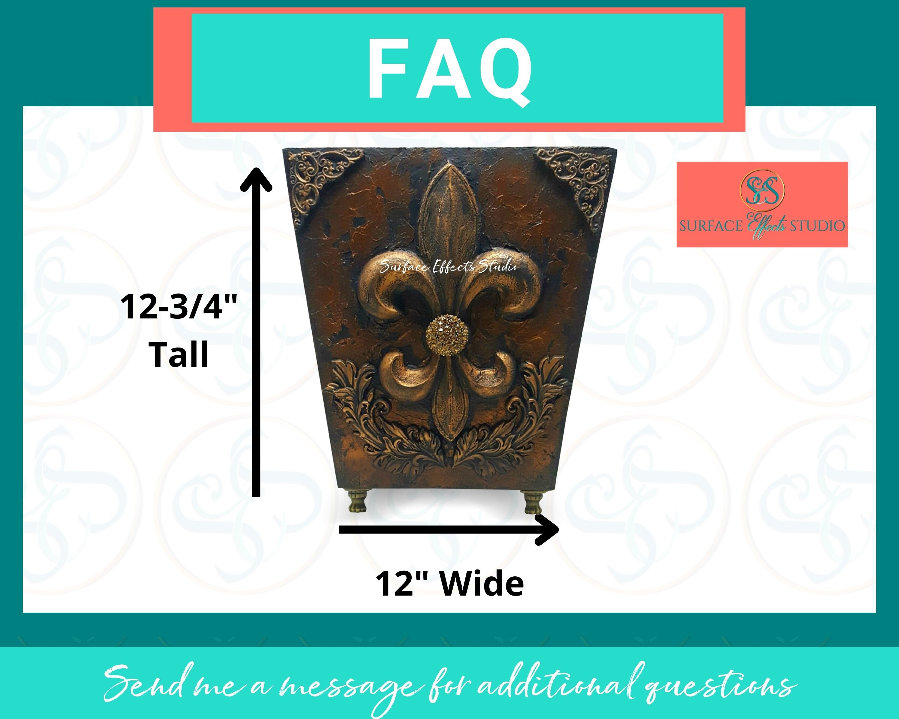 Bronze Bathroom Trash Can Jeweled 7 Gallon Wastebasket Solid Etsy